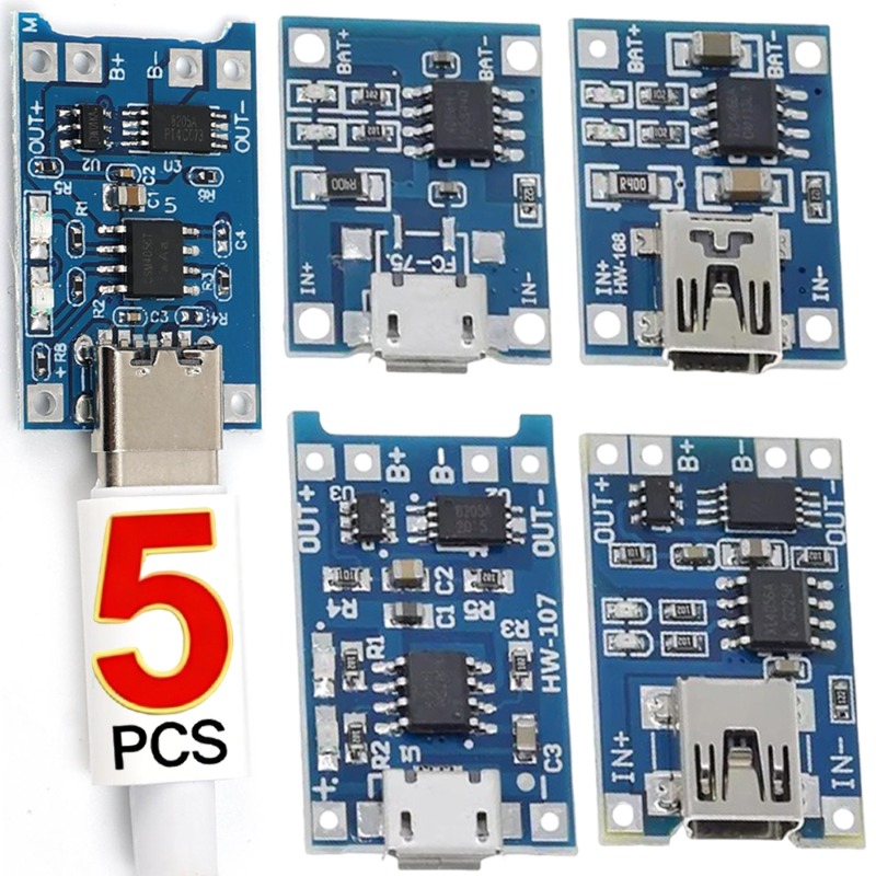 5V 3A Micro/Type-c/Mini 18650  - Li Ion Charger Module 评论和价格