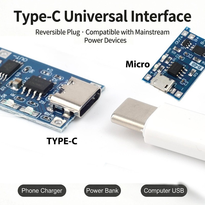 5V 3A Micro/Type-c/Mini 18650  - Li Ion Charger Module 评论和价格