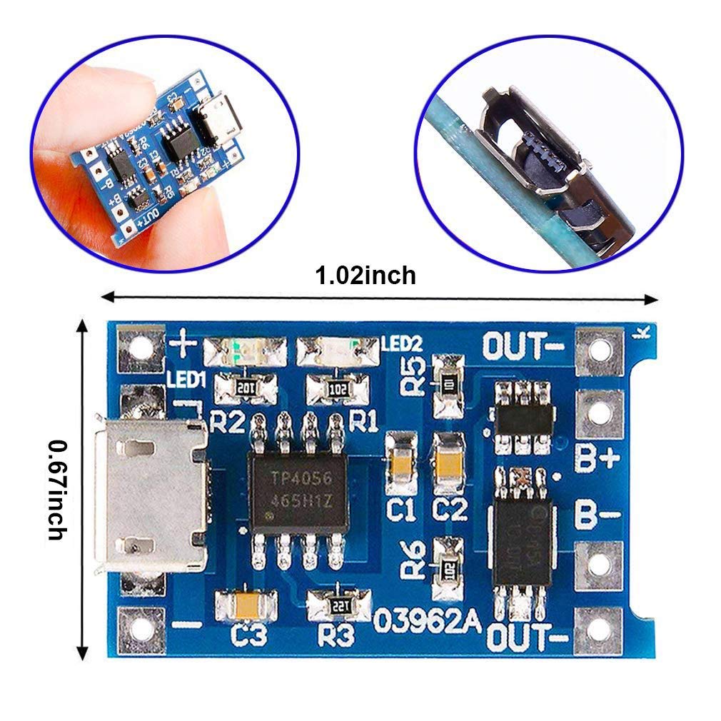 2/5PC Type-C Micro Mini 5V1A 1 - Li Ion Charger Module 评论和价格